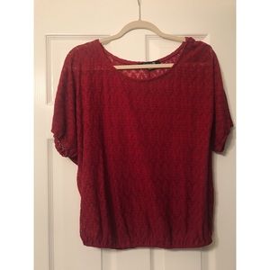 Maroon lace / crotchet blouse